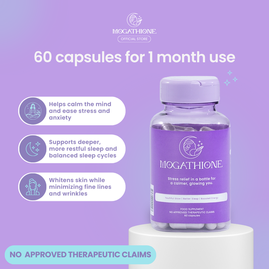 Mogathione 60 pcs Wellness Supplement for Anti-stress, Relaxation, Quality Sleep, and Skin Whitening