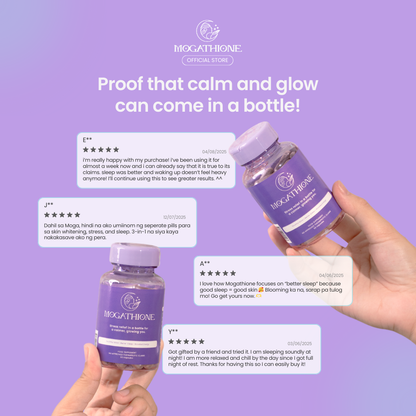 [Bundle Of 3]  Free Gift Box +  Mogathione 180 pcs Wellness Supplement for Anti-stress, Relaxation, Quality Sleep, and Skin Whitening