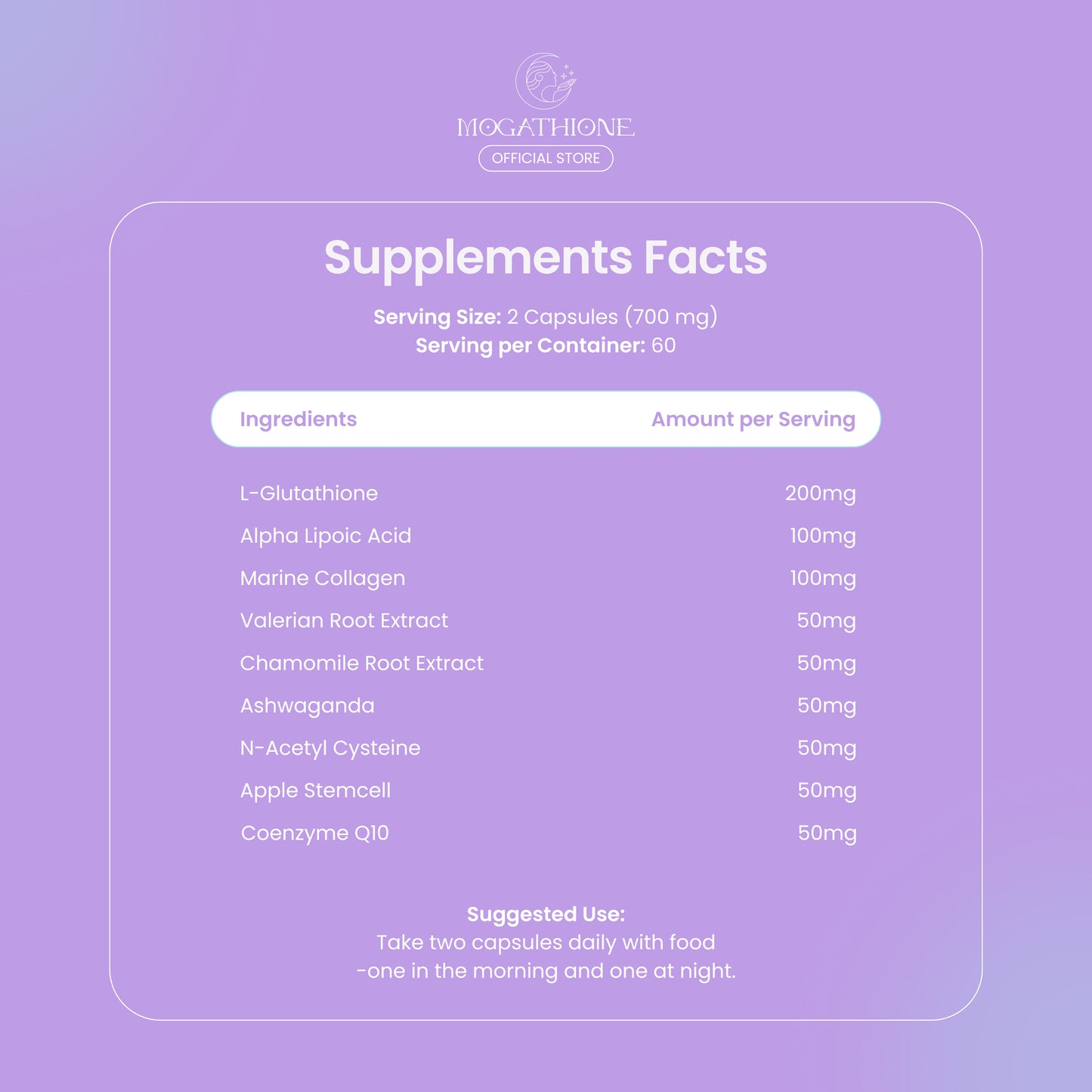 [Bundle of 2] Mogathione 60 pcs Wellness Supplement for Anti-stress, Relaxation, Quality Sleep, and Skin Whitening