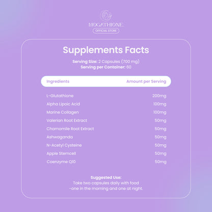 [Bundle of 2] Mogathione 60 pcs Wellness Supplement for Anti-stress, Relaxation, Quality Sleep, and Skin Whitening