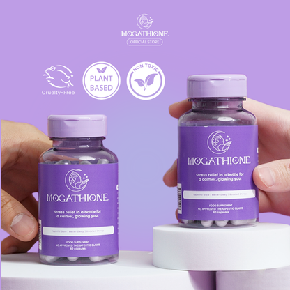 [Bundle Of 3]  Free Gift Box +  Mogathione 180 pcs Wellness Supplement for Anti-stress, Relaxation, Quality Sleep, and Skin Whitening