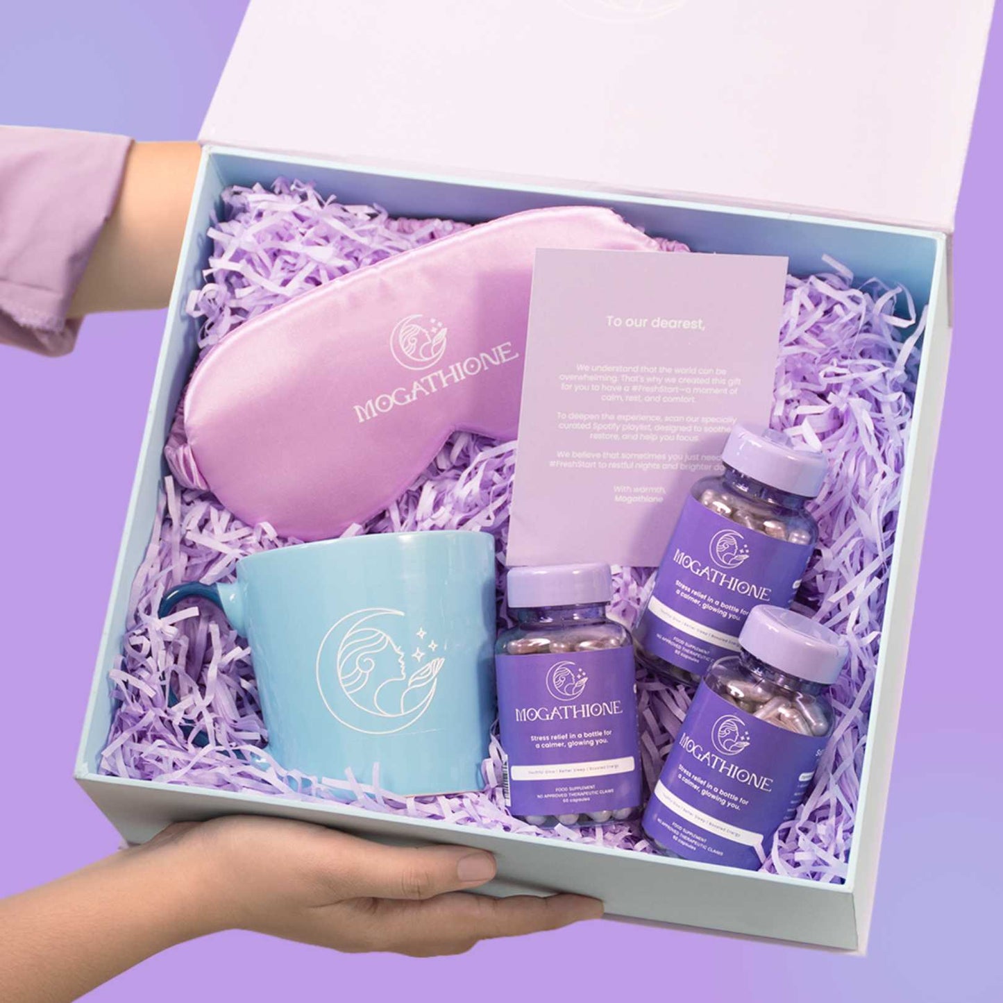 [Bundle Of 3]  Free Gift Box +  Mogathione 180 pcs Wellness Supplement for Anti-stress, Relaxation, Quality Sleep, and Skin Whitening